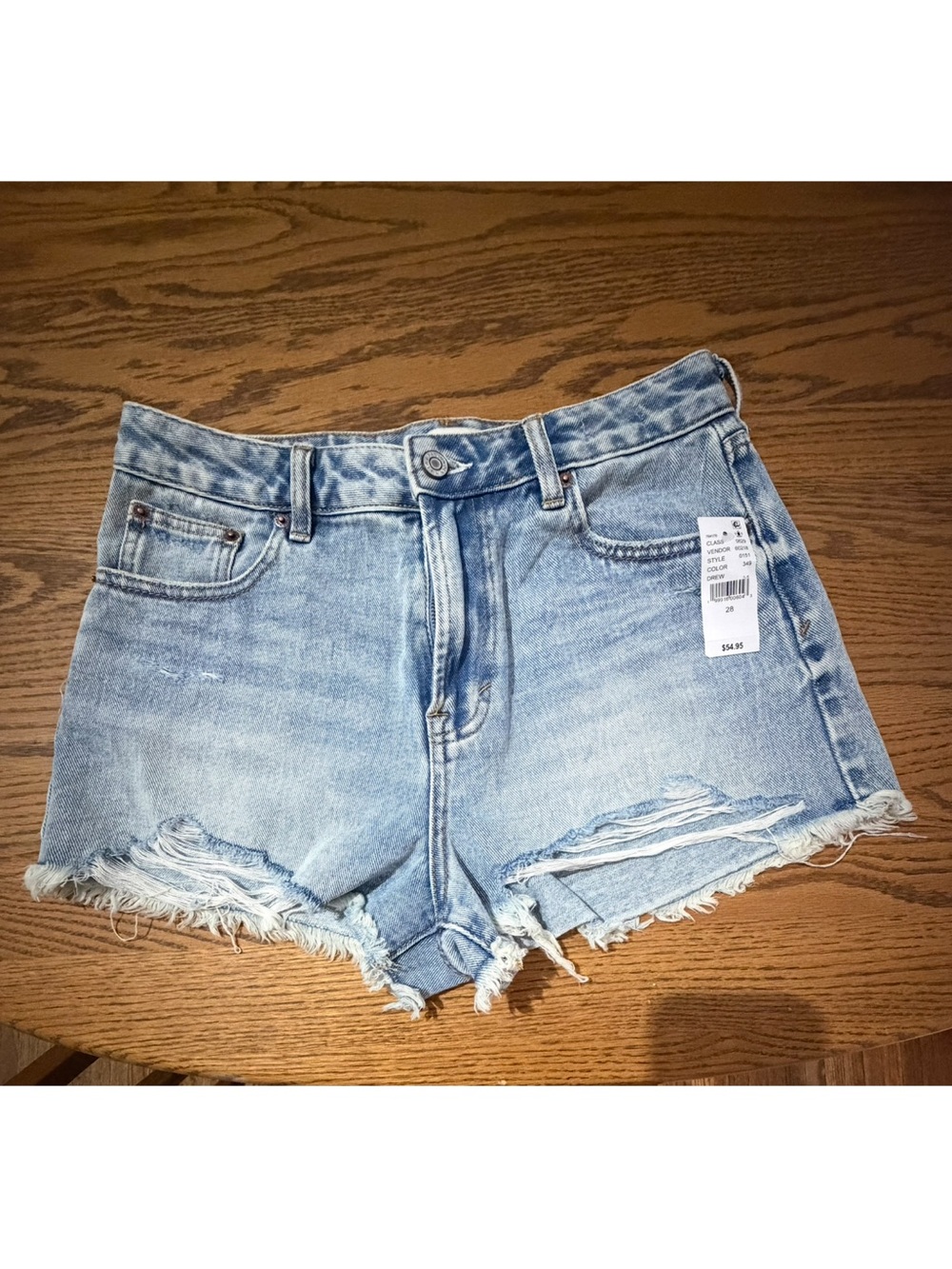 PacSun Light Blue Distressed High-Rise Jean Shorts NWT